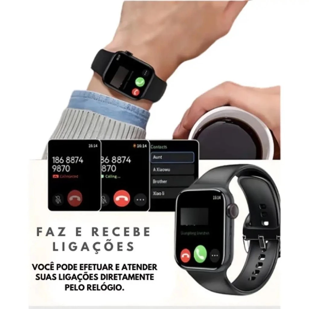 Smartwatch K10 Ultra Mini 41mm – Série 9, Display HD, Saúde, Esportes e 2 Pulseiras